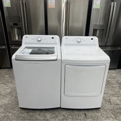 LG 5.0 cuft top load washer and gas dryer high efficiency