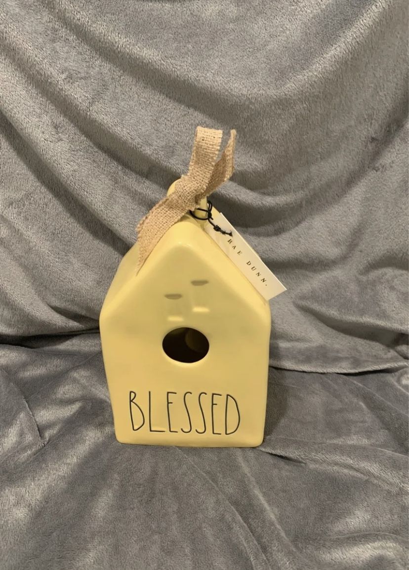 Blessed Rae Dunn Birdhouse Yellow