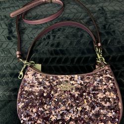 NWT COACH SEQUIN LAVENDER HANDBAG