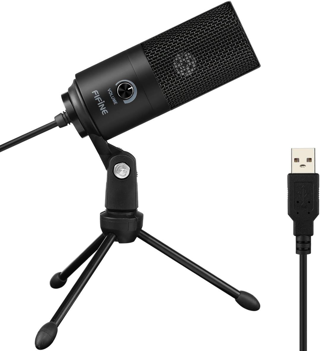 FIFINE USB Microphone, Metal Condenser Recording Microphone for Laptop MAC or Windows Cardioid