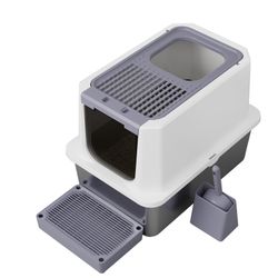 XXL Stainless Steel Cat Litterbox * Dual Entry