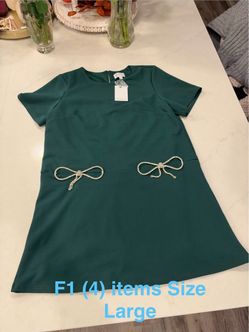 4 items total, Sugarlips Dark Green Short Sleeve Dress, plus tank tops