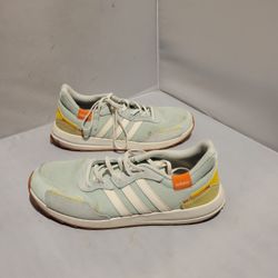 adidas RetroRun Dash Green White Orange Women Running Shoe Sneaker EG4221 Sz 10