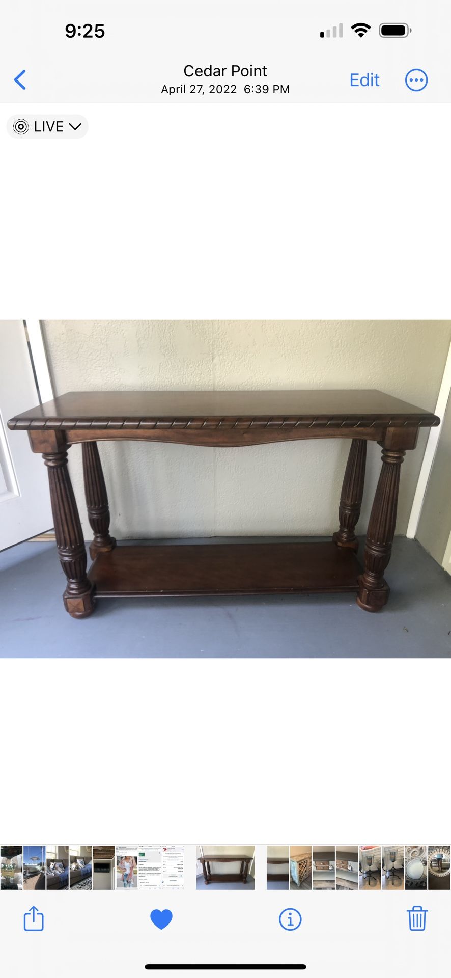 Solid Oak Console Table
