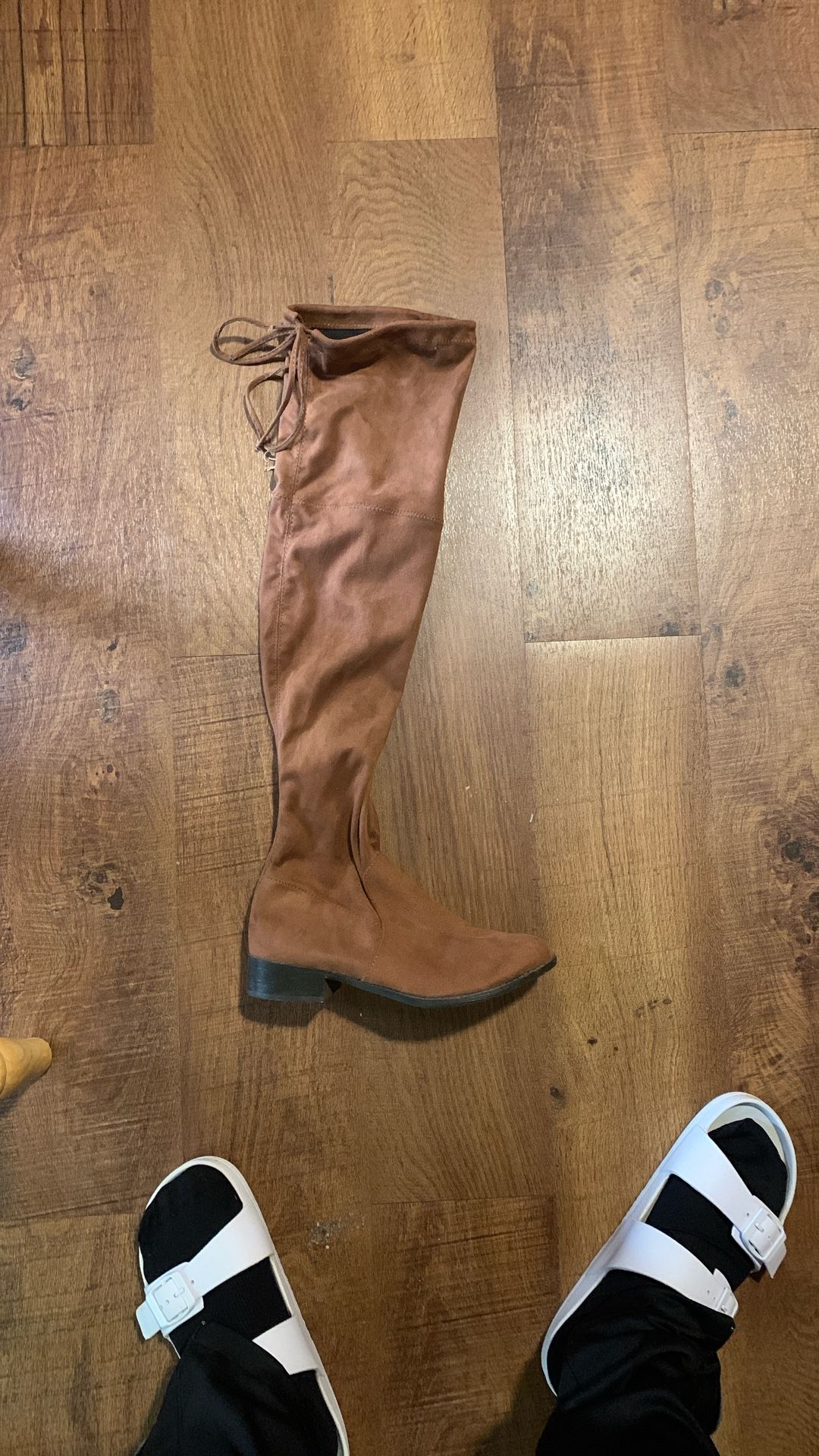 N.N.G Women Over the Knee Boots Thigh High Suede Block Winter Low Above Flat Long OTK Comfort Pointed toe