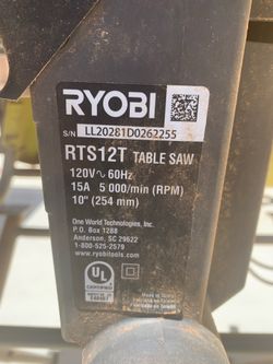 Ryobi RTS12T Table Saw