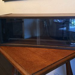Vintage TEAC Wooden Cabinet With Sliding Glass Doors