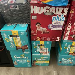 Pampers/Huggies Diapers  Size 2 And 3 Different Prices  