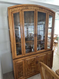 Dining room table and hutch