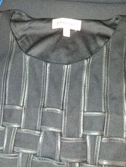 Philosophy Black Leather Trim Woven Skirt