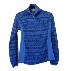 Columbia Women’s Quarter Zip Fleece Jacket Sweatshirt Tribal Blue