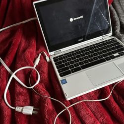 White Acer Chromebook Flip Back Touch Screen