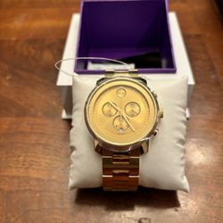 Brand New Authentic "Movado Bold" Gold Chronograph Men's Watch