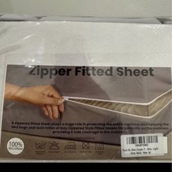 Twin Zippered Fitted Sheet 