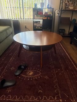 Walnut coffee table double level