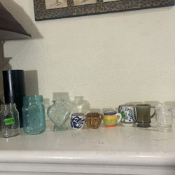 Lot Bundle Small Glass Ceramic Item Art Craft Repurpose