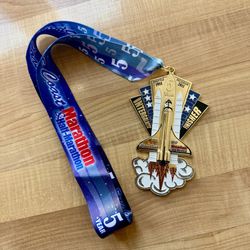 Space Coast Marathon 5 Year Intergalactic Finisher Shuttle Program 1(contact info removed) 2013-2017 Award Metal Lanyard