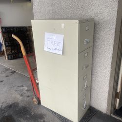 METAL FILE CABINET, AND HAND TRUCK!!!
