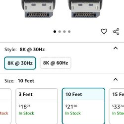 Tripp Lite High Speed DisplayPort Cable, DP 1.4 Cable with Latching Connectors, 8K High-Definition Video @ 30Hz, HDR, 4:2:0, HDCP 2.2 (M/M) 6feet