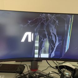 For Parts: AOC CU34G2XP 34" VA Curved Gaming Monitor, WQHD (3440x1440), 180Hz, HDR 400