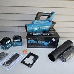 ACESKY- 8191 CFM580 Handheld Leaf Blower Black/Blue Cordless*** LOCAL PICK-UP OR CAN SHIP