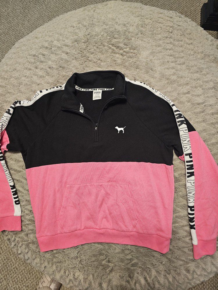 Victoria Secret Pink Half Zip Sweater 
