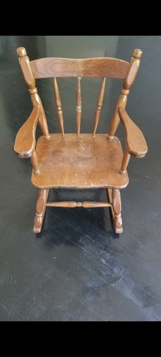 Vintage Child’s Wooden Rocking Chair