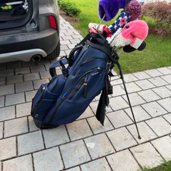 Vessel V Pro  7 Way  Navy  Stand Bag Golf  With Rain cover, Cart Strap, Single Strap