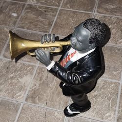 Vintage Louis Armstrong Jazz Statue Figurine / Trumpet Player