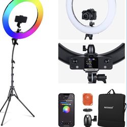 Ring Light - NEEWER 18 Inch RGB LED Ring Light APP Control with Tripod Stand and Phone HolderCompatible with iPhone for Selfie Makeup Lash Studio Stre