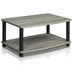Furinno 13191 Turn-N-Tube No Tools 2-Tier Elevated TV Stands, Black, 24 in, Wood