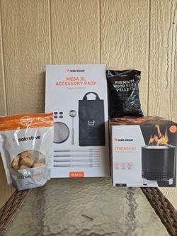 Solo Stove Mesa XL Tabletop Fire Pit Bundle with Accessory Pack, Starters, and Pellets
