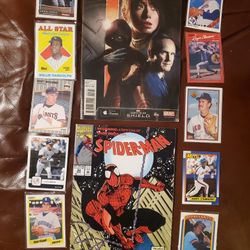 Two Spiderman Comics And Ten Baseball Cards All One Lot $30 Obo!!