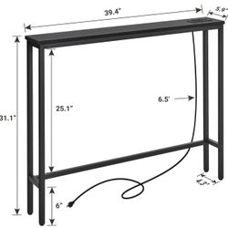 Couch Slim Table With Charging Station 30x40 Ish