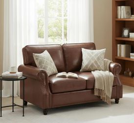 Faux leather sofa and love seat