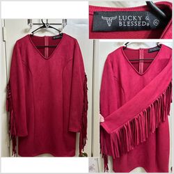 Lucky & Blessed Faux Suede Dress Size XL