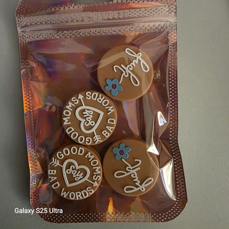 Silicone Focal Beads - Tan Good Moms Say Bad Words, F**k - Total Of 4