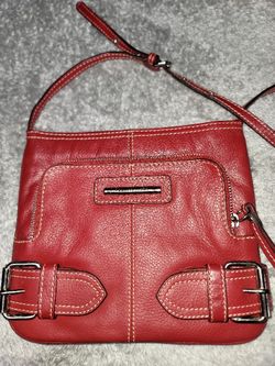 Franco Sarto Leather Maroon / Red Crossbody Bag / purse 