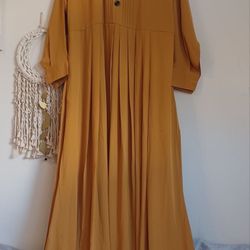 Yellow Abaya/ Jellaba/ Keftan/  W/ Hijab Ramadan Sale  Eid dress