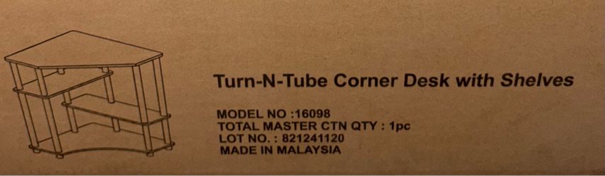 Turn-N-Tube Corner Desk with Shelves