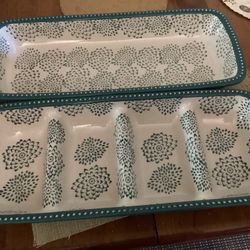  Beautiful Brand New  In Box Porcelain Serving Dish Set.  (Never Used )