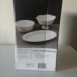 Beaded stoneware fruit bowl