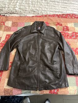 Chaps  Ralph Lauren Brown Leather Zip-Up Jacket men’s large $50