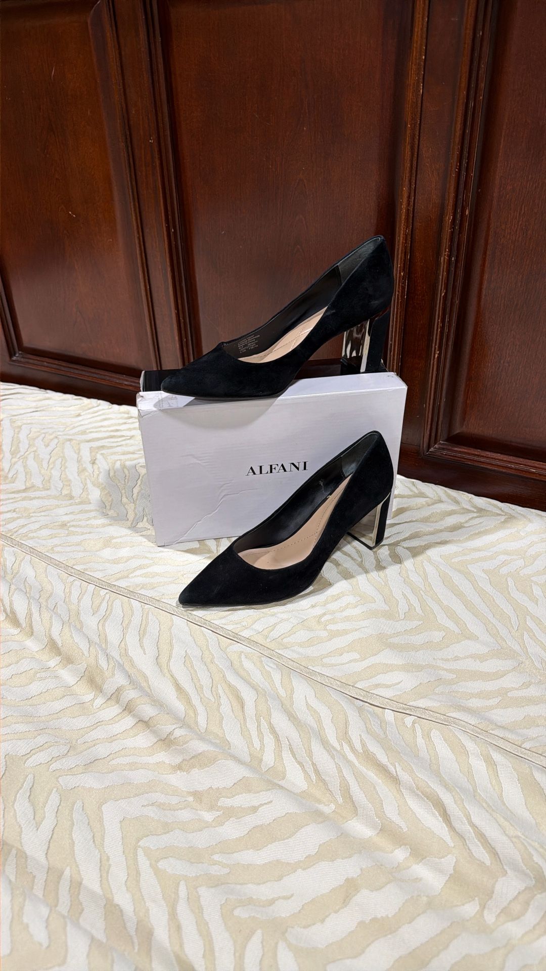 Alfani Black Leather Women Shoes Size 9.5