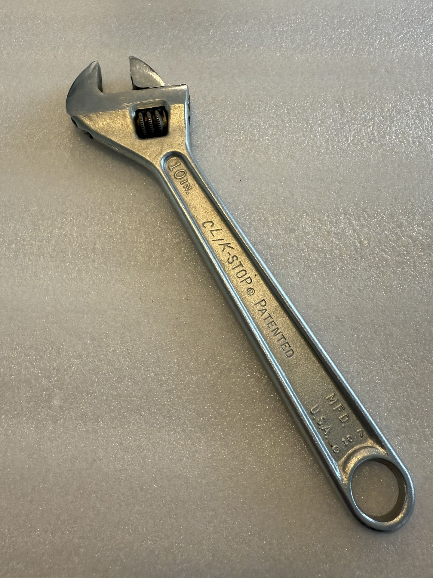 Vintage PROTO CLIK-STOP 10” Adjustable Wrench Model #710-L MADE IN USA