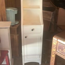 Nice White Talk Cabinet With Shelves