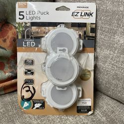 NEW EZ Link 5 Pack LED Puck Lights Ultra Pro Grade from Home Depot 750 Lumens 53.6 Watts