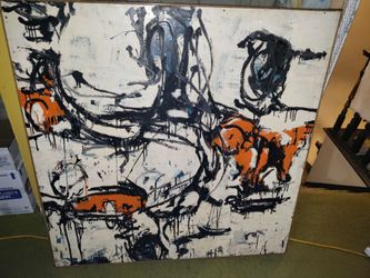Vintage large abstract artwork