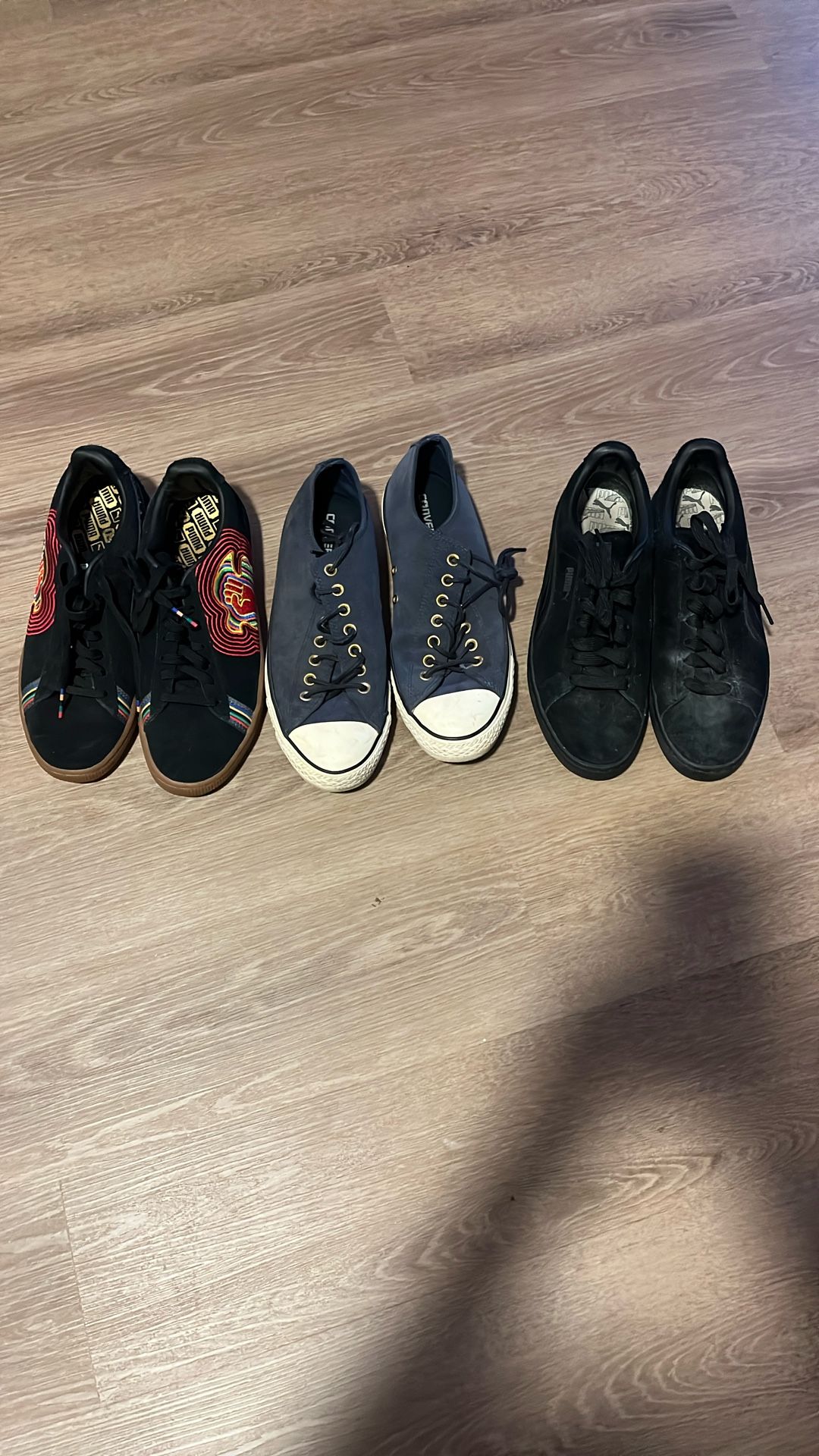 Converse And Pumas Size 9 $30 For The Three Pairs