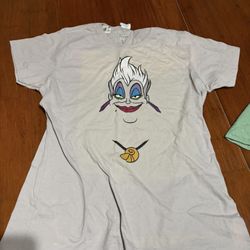 Port & Company Little Mermaid Ursula Gray Tee Shirt Women's XL 100% Cotton